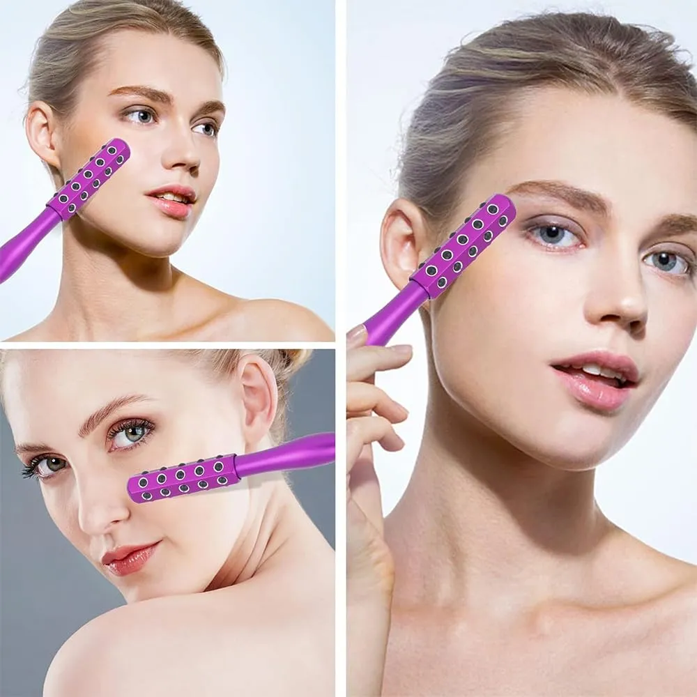 Beauty Roller, Elarique Glow Sculpting,Arrily Face Wand,Portable with Ergonomic Handle, for Skincare (30 Gold)