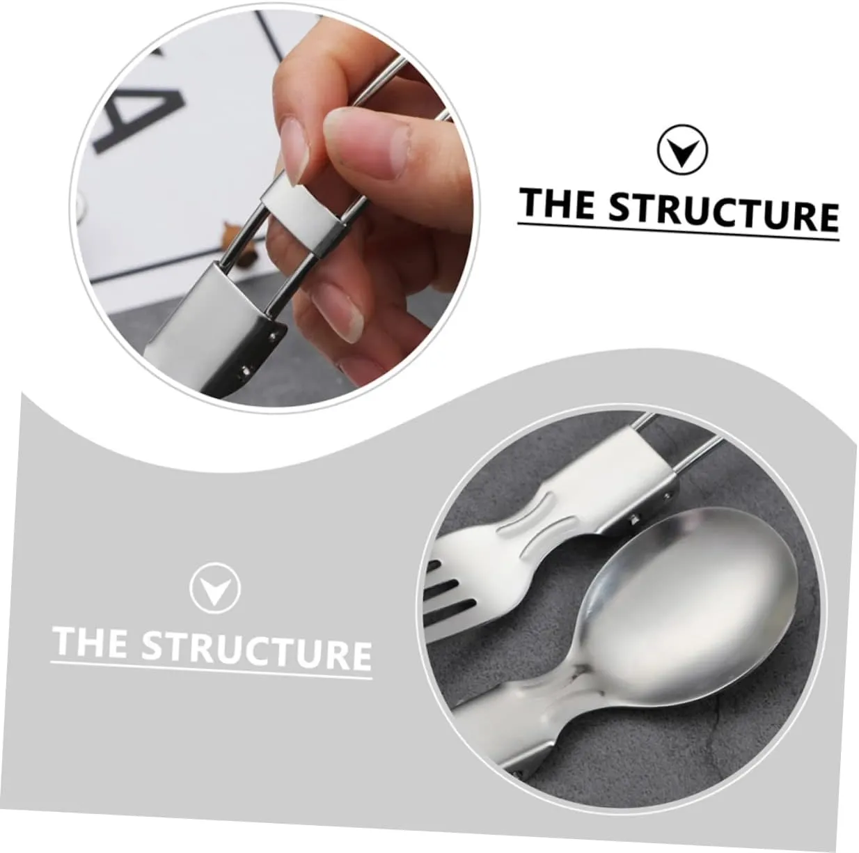 BESPORTBLE 3sets Picnic Titanium Spoon Camping Utensils Set Folding Spoon Fork Spork Outdoor Tableware Durable for Anywhere 4pcs*3