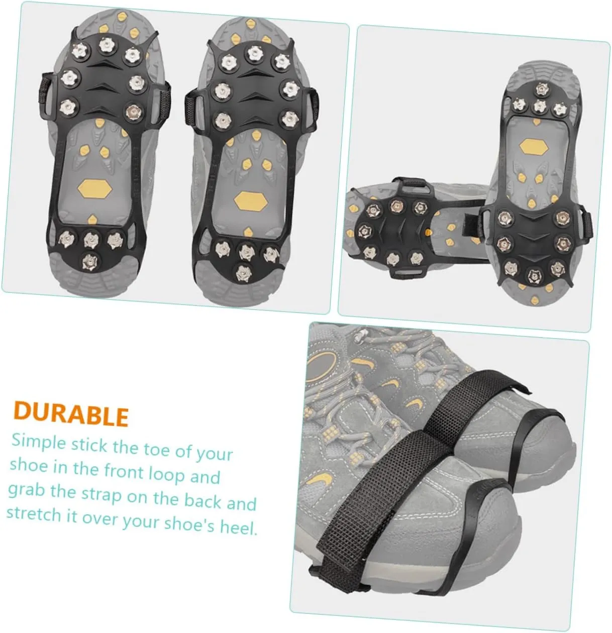 BESPORTBLE Mountaineering Covers Snow Cleats Ice Grippers for Shoes and Boots Climbing Anti-Slip Spike Spikes for