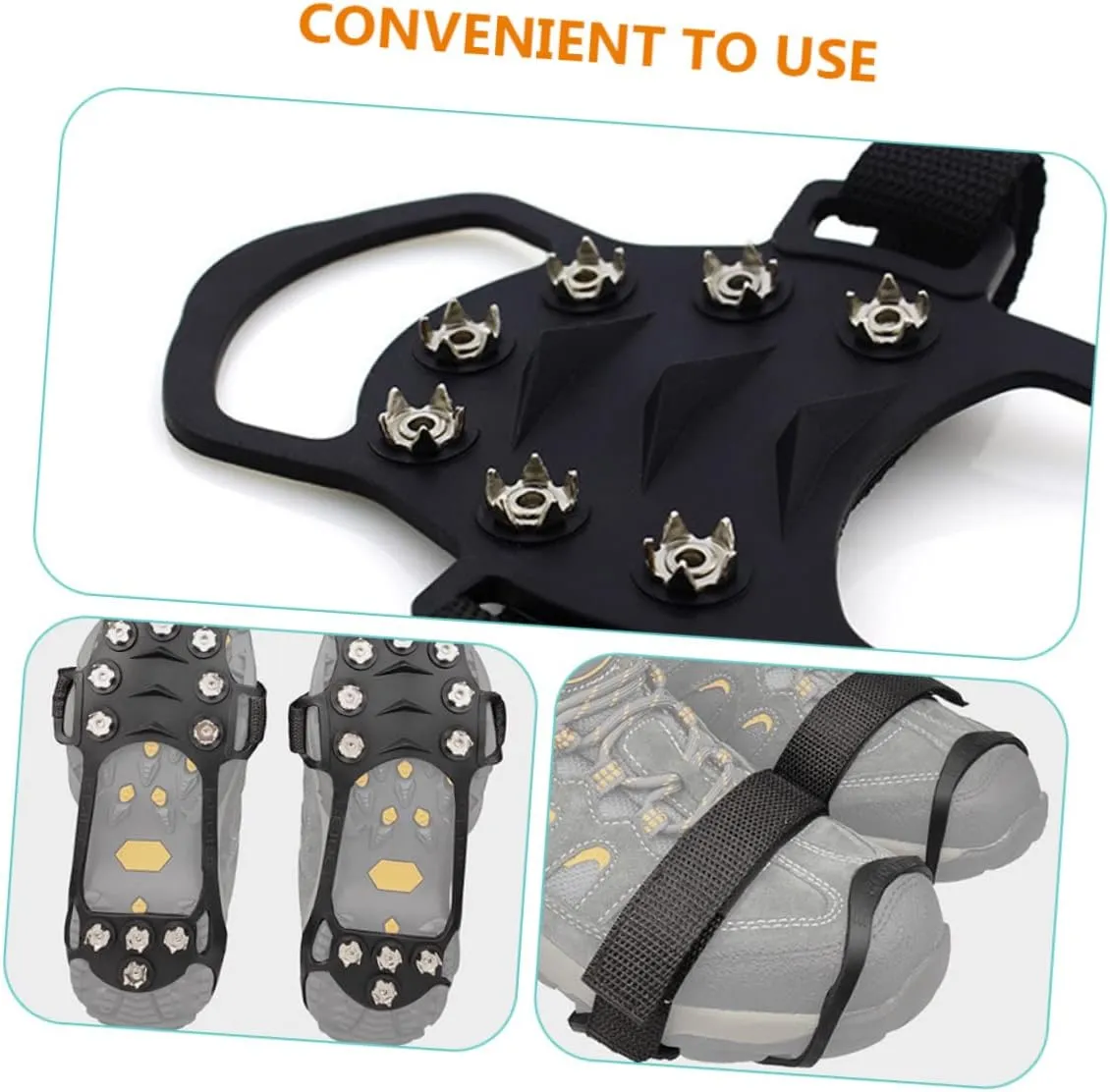 BESPORTBLE Mountaineering Covers Snow Cleats Ice Grippers for Shoes and Boots Climbing Anti-Slip Spike Spikes for