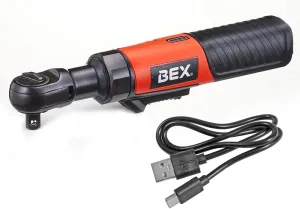 BEX 3/8"Pocket Size Manual & Electric Ratchet Wrench - Type C Cordless Power Tool for Automotive Repair, Tight Spaces, Quick-Lock Tech Reduces Hand Fatigue