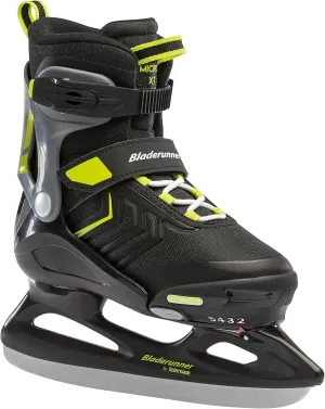 Bladerunner Ice by Rollerblade Micro Ice XT, Junior, Adjustable, Black and Lime, Ice Skates