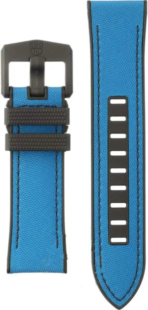Blue Nylon over Black Rubber Strap with Black Stitching (ICE-SAR Series) - 24mm 24mm / Blue / Rubber