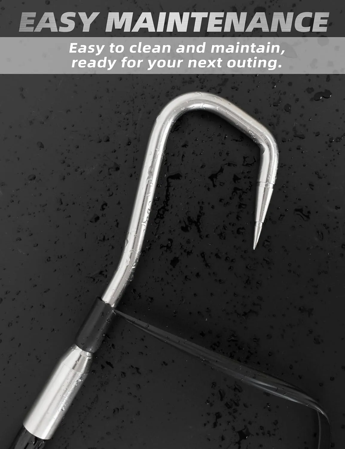 BLUEWING Fishing Gaff Fiberglass/Carbon Fiber 3/4/5/6/8/10/12/14/16 ft Gaff Hook Saltwater Heavy Duty Gaffs with 2in/3in/4in Stainless Steel Hook Big Game Gaff for Tuna, Shark, Marlin Fishing