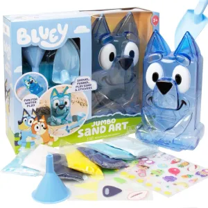Bluey Jumbo Sand Art, Reusable Bluey Toys, Fill With Sand or Water, Includes Waterproof Bluey Doll, Kids Shovel and Funnel, Fun Sensory Toys For Kids, Great Toddler Activities, Toddler Travel Toys