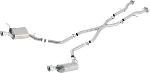 BORLA 140449 Cat-Back Performance Exhaust System for Dodge Durango R/T V8 T-304 Stainless Steel S-Type Sound Dual Split Rear Exit Single 4.5" Round T-304 Stainless Steel Tips On Each Side