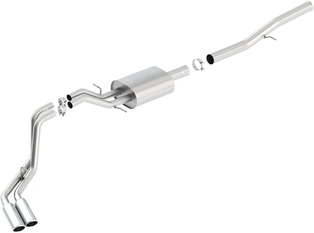 BORLA 140576 Cat-Back System for 2014-2018 Chevrolet Silverado 1500/ GMC Sierra 1500 6.2L V8 AT/MT 2&4WD Extended Cab With Standard Bed (6' 7") 143.5" WB/Crew Cab With Short Bed (5' 9") 143.5" WB.