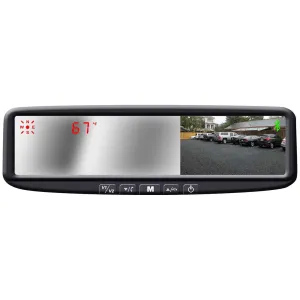 Boyo 4.3″ Mirror Monitor – Clip-on Bracket and OEM Replacement with Bluetooth, Temperature and Compass