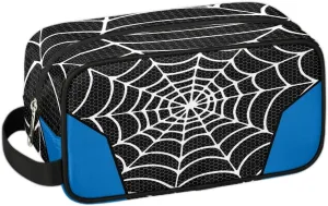 Boys Travel Toiletry Bag, Kids Waterproof Hanging Dopp Kit Black Spider Web Wash Bag with Large Capacity for Travel, Sports