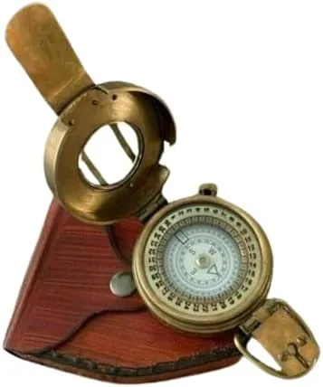 Brass Antique British Prismatic Military Vintage Pocket Compass Gift