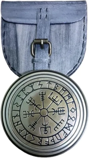 Brass Personalized Nordic Design Compass with Leather Box - Vintage Solid Brass Pocket Compass, Directional Magnetic Compass, Personalized Gift, Baptism Gifts, Compass to Son, Graduation Day Gift