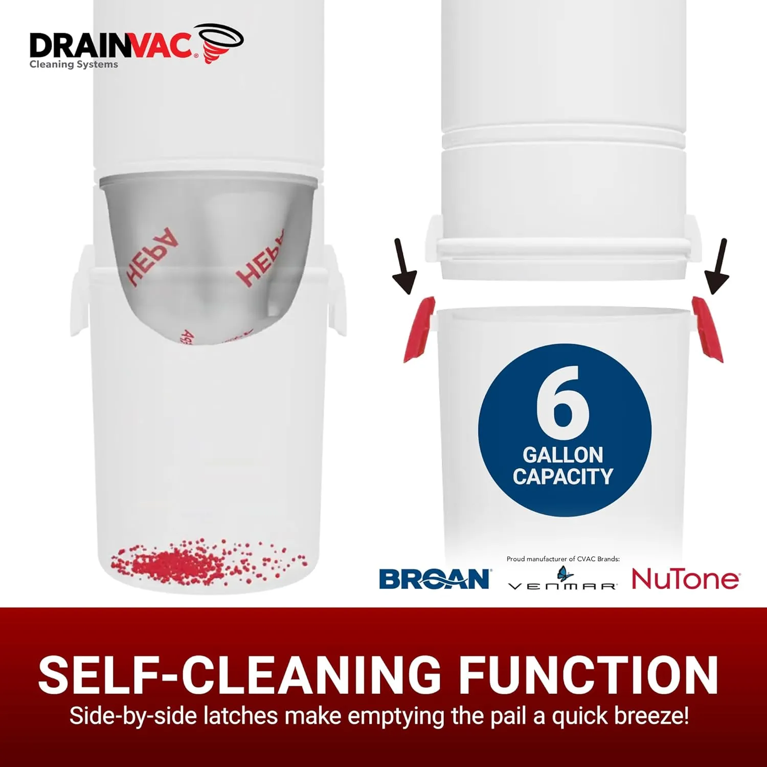 Broan-nutone 700 Air watts Central Vacuum System and Deluxe Multi-Surface Tool Set for Cleaning Floors, Anti-Vibration, Powerful Suction
