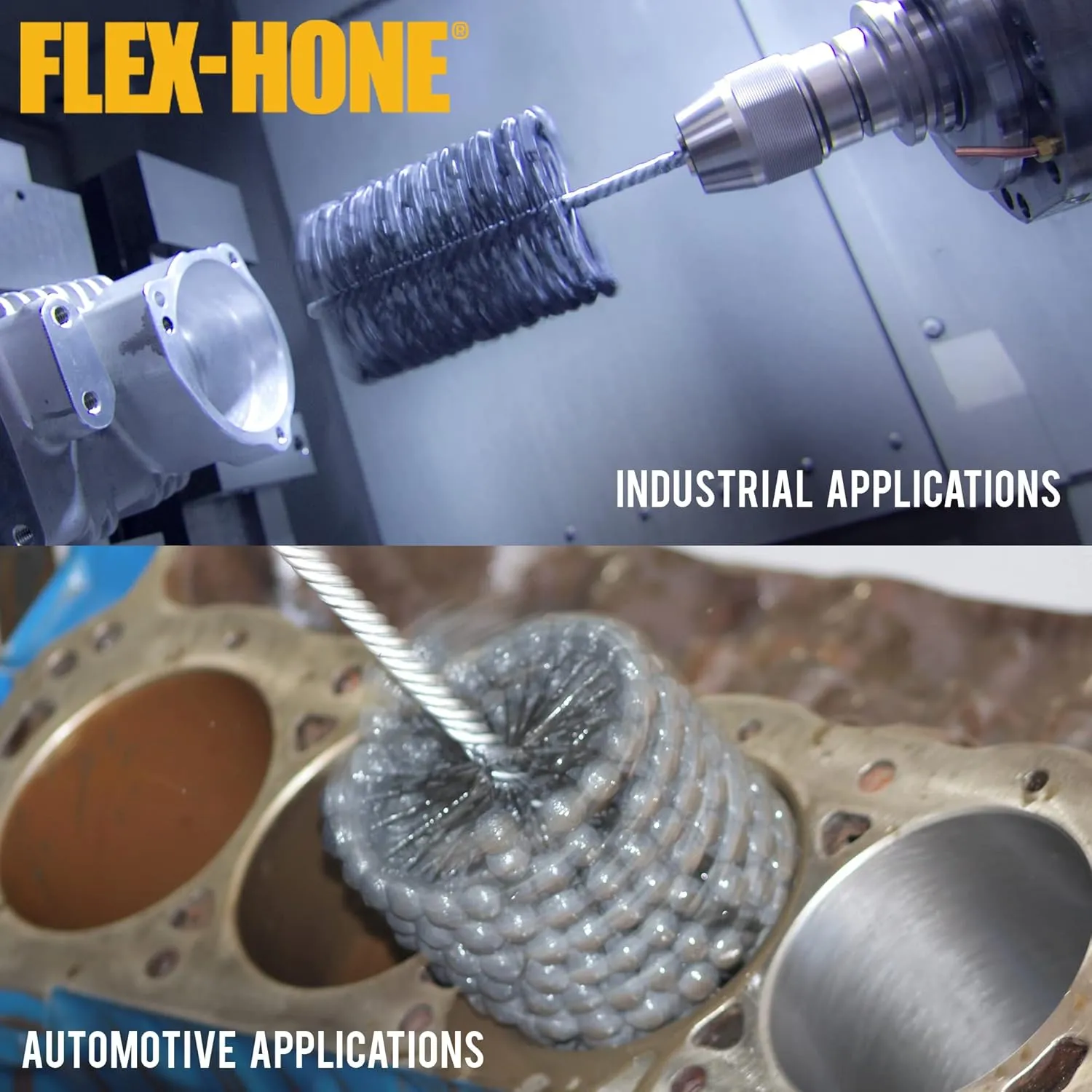 Brush Research GBD51218 FLEX-HONE®, 5-1/2" (140mm) Diameter, 180 Grit, Silicon Carbide, For Mild Steel, Stainless Steel Cast Iron and Softer Ferrous Materials