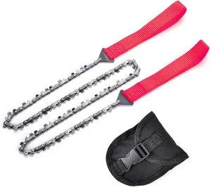 Bushcraft Saw, Survival & Backpacking Gear - Portable Hand Saw (36in/48teeth/Red Nylon Handle)