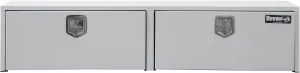 Buyers Products 1702895 White Steel Topsider Truck Box With T-Handle Latch, 18 x 16 x 90 Inch, Truck Tool Box For Storage And Organization, Lockable Contractor Box For Work Trucks