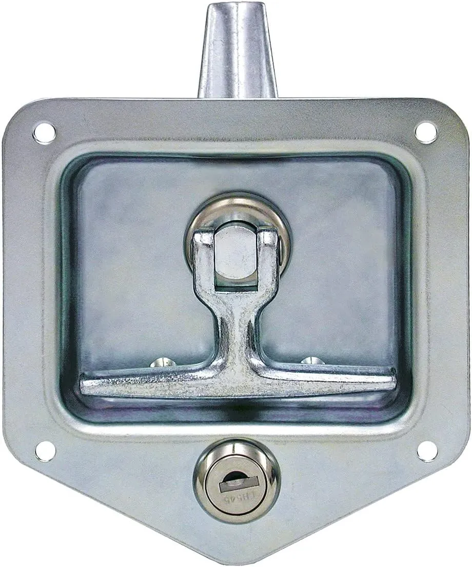 Buyers Products L8815 T-Handle Latch, Locking Single Point Latch With Gasket, With 2 Keys, Polished Stainless Steel, For Truck Bed Tool Boxes, Trailer Doors, RVs, Campers, Truck Cap Latch