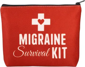 BWWKTOP Migraine Survival Kit Migraine Warriors Gifts Migraine Awareness Bags Migraine Fighter Gifts Migraine Pouch For Meds (Migraine KIT)