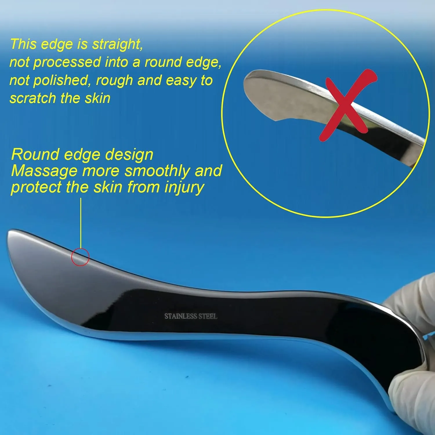 BYYDDIY Stainless Steel Gua Sha Scraper Kit - Scar Tissue & Muscle Scraping Tool for Physical Therapy & Fascia Massage