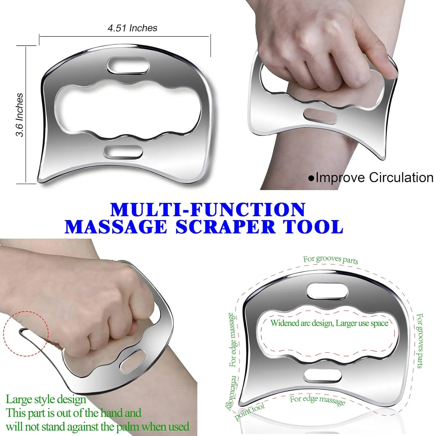 BYYDDIY Stainless Steel Gua Sha Scraper Kit - Scar Tissue & Muscle Scraping Tool for Physical Therapy & Fascia Massage
