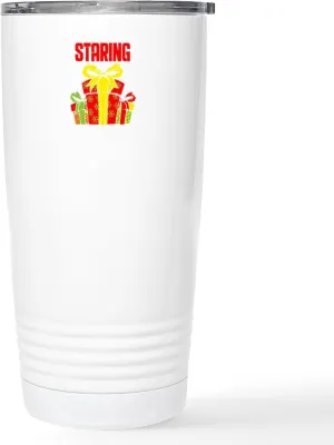 CafePress Stop Staring At My Package Funny Christmas Gi Mugs 20 oz. Insulated Stainless Steel Coffee Tumbler