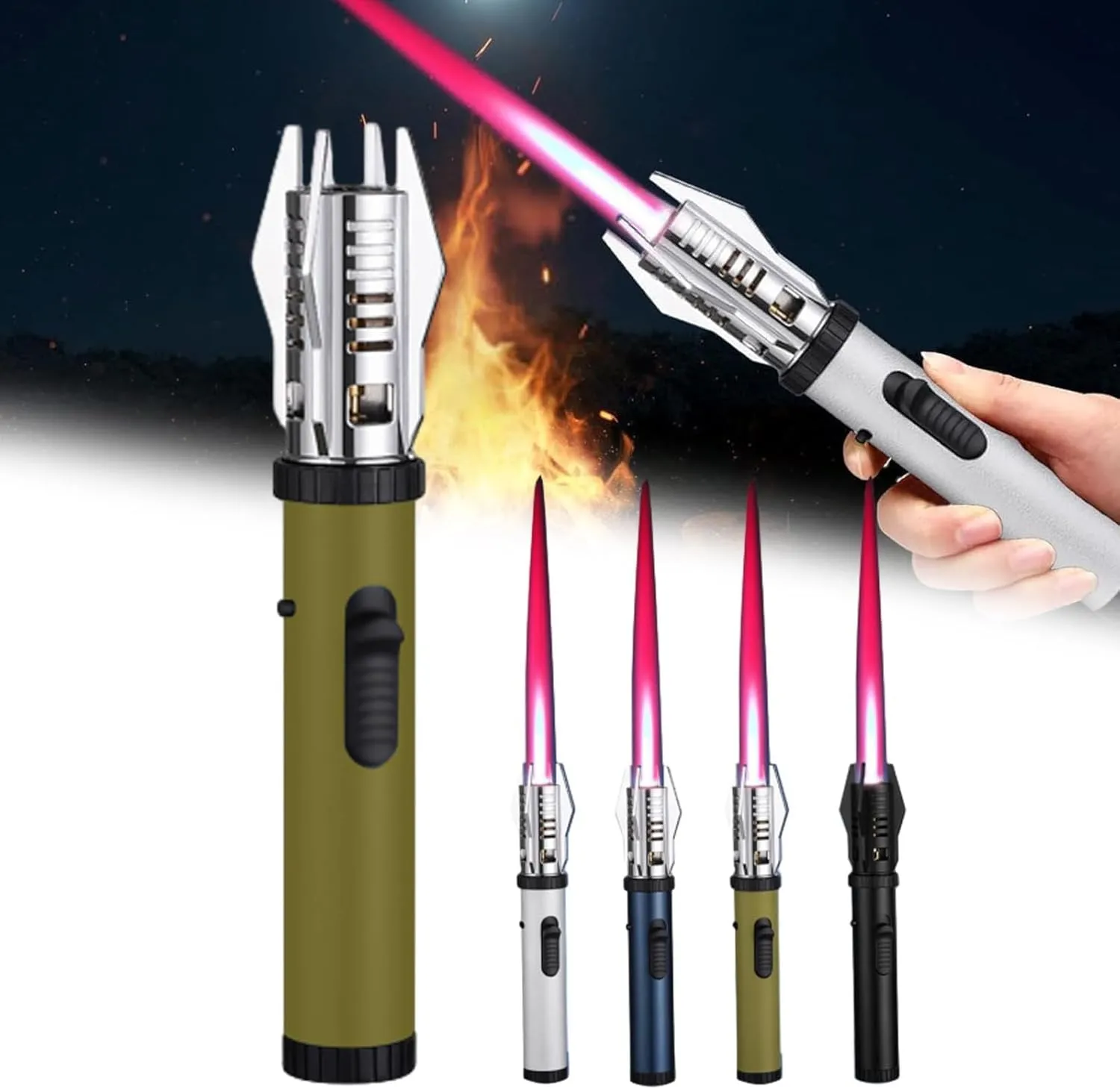 Camping Outdoor Windproof Straight Flame Lighter, Straight Flame Lighter, Windproof Straight Flame Lighter, Household Kitchen Torch Lighter