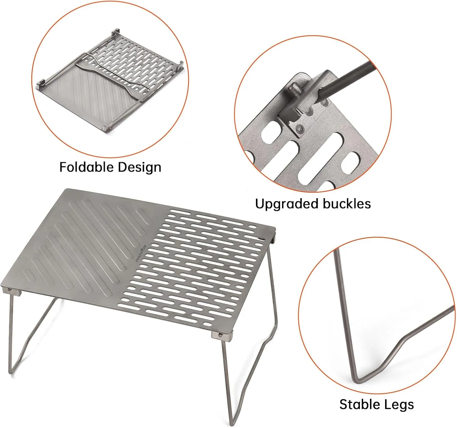 Camping table Folding Campfi Grill Portable Ti BBQ Grill Outdoor Hiking Camping Grill with Legs Lightweight Camp Tables Portable Foldable