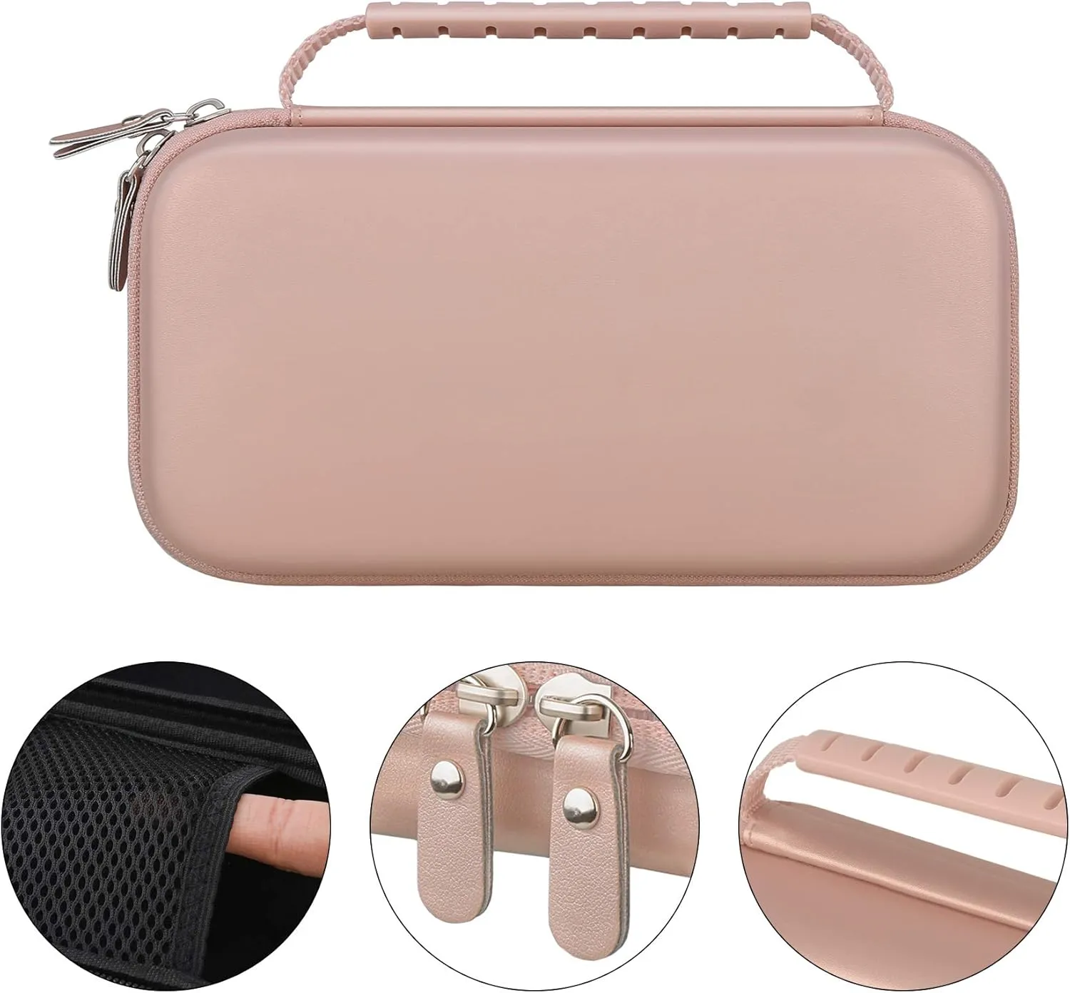 Canboc Carrying Case for Halo Bolt Portable Car Jump Starter 58830/57720/44400 mWh, Halo Bolt ACDC Max 55500 mWh Phone Charger, Mesh Bag for Jumper Cable, AC Wall Charger, Charge,Rose Gold