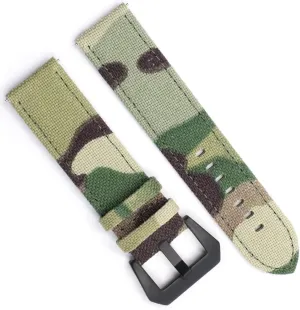 Canvas Leather Watchband Camouflage Military Watch Strap Watches Bracelet Pulseira For Men Watch Accessories