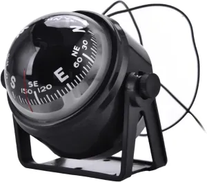 Car Compass, ABS LED Light with Connecting Cable for Compass Deviation Car and Boat Use