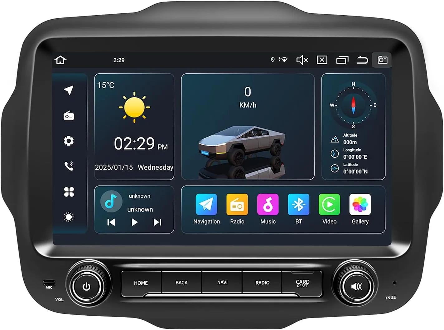 Car Radio Stereo for Jeep Renegade 2015 2016 2017 2018 2019 2020, Android 14 GPS Navigation 9" HD IPS QLED 720 * 1280P Screen Built-in Autoplay Carplay 4G LTE Bluetooth5.0 DSP SWC 8-core 4 64GB