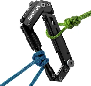 Carabiner Multitool Cool EDC Carabiners Pocket Knife, Tactical Knife, Serrated Knife, Rope Cutter, Screwdriver, Can Bottle Opener for Outdoor
