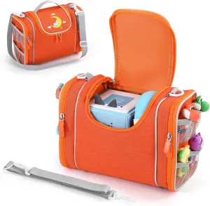 Carrying Case Compatible with Toniebox Starter Set, Role Storage Bag with Handle and Shoulder Strap, Portable Travel Organizer Case for Tonies Headphones, Charger and Accessories (Orange)