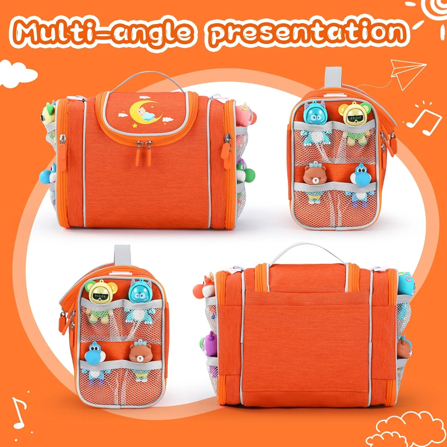 Carrying Case Compatible with Toniebox Starter Set, Role Storage Bag with Handle and Shoulder Strap, Portable Travel Organizer Case for Tonies Headphones, Charger and Accessories (Orange)