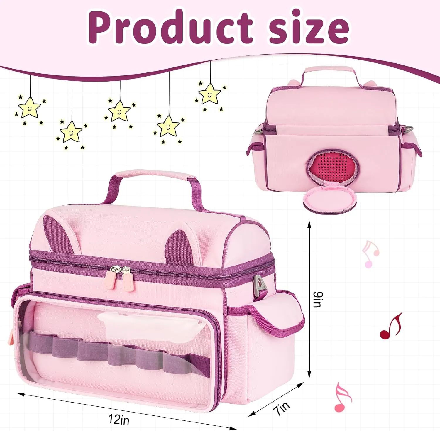 Carrying Case Compatible with Toniebox Starter Set,Cute Storage Bag for Tonies Figures Characters,Tonies Headphones & Accessories