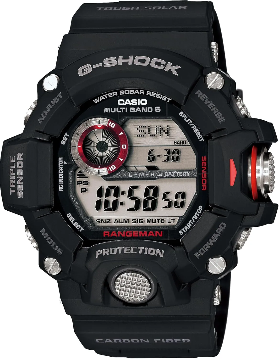 Casio Men's GW-9400J-1JF G-Shock Digital G Rangeman Series Multiband 6, Black Watch