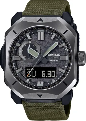 Casio PRW-6900 Series | Men’s Digital Analog Watch | Green | 100M WR | Solar Powered | Multi-Band 6 | Digital Compass | Altimeter | Barometer | Thermometer | World Time | Countdown Timer | 5 Alarms