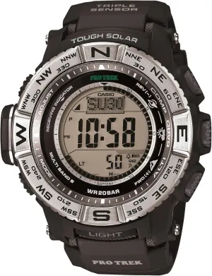 Casio PRW3500 Series | Pro Trek | 100M WR | Compass | Alt/Baro-Thermo | Tough Solar Power | Atomic Timekeeping | 1-100 SEC Stopwatch | Countdown Timer | World Time