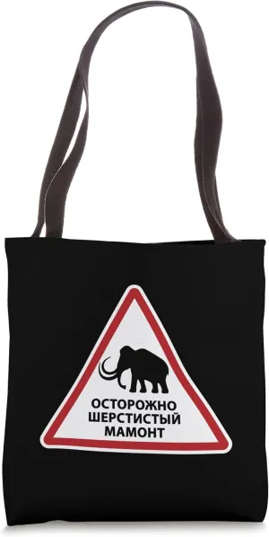 Caution Woolly Mammoth Tote Bag