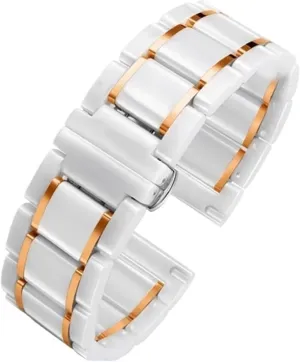 Ceramics Stainless Steel Watch Strap Removable Replacement Metal Bands Men Women Universal 16mm Wristband