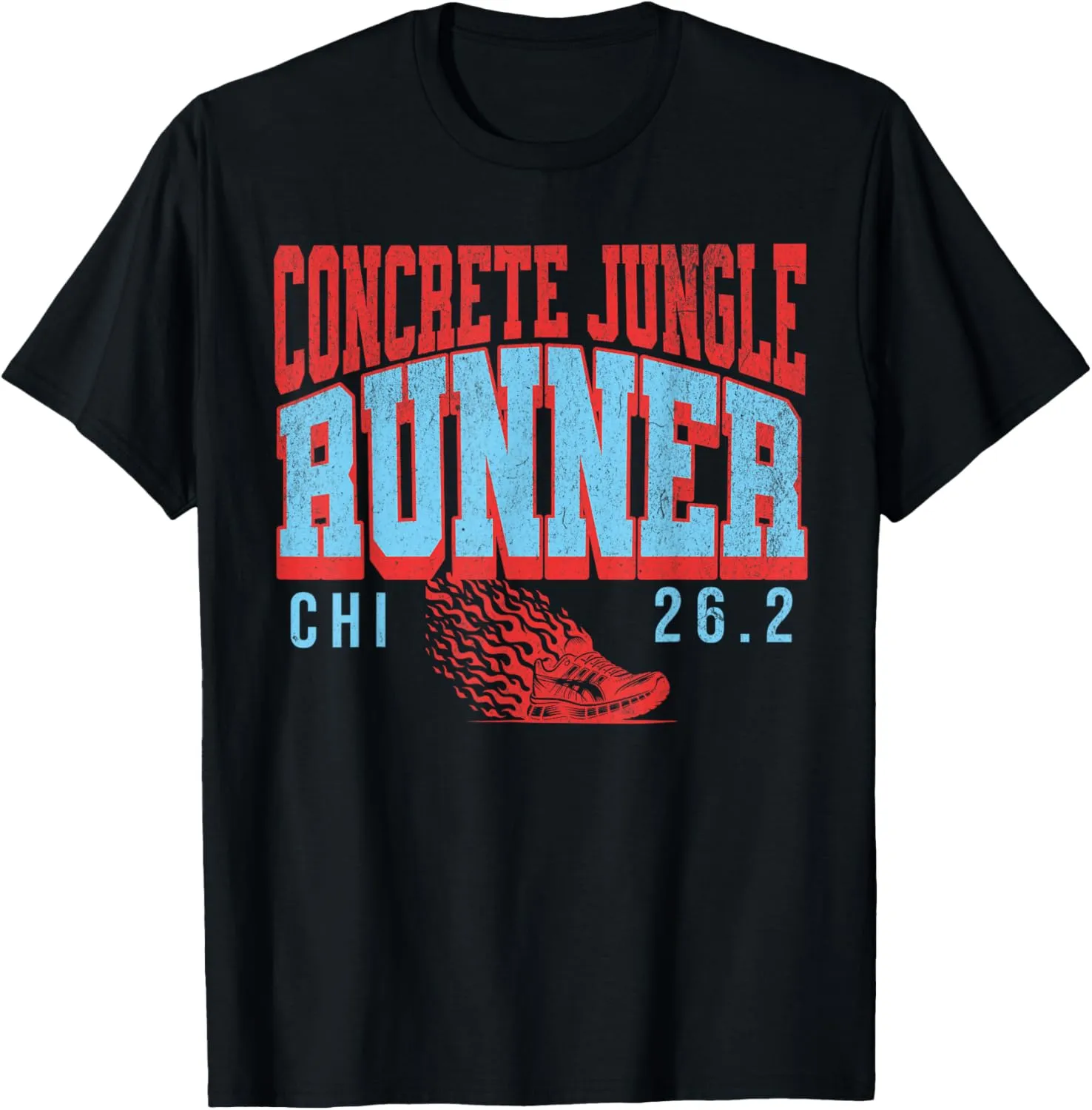Chicago concrete jungle Runner Marathon 26.2 miles club T-Shirt