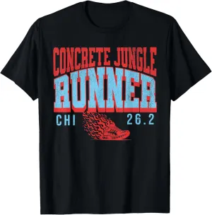 Chicago concrete jungle Runner Marathon 26.2 miles club T-Shirt