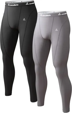 CL convallaria 1 2 4 Pack Mens Thermal Underwear Long Johns Compression Pants Athletic Leggings Base Layer Bottoms