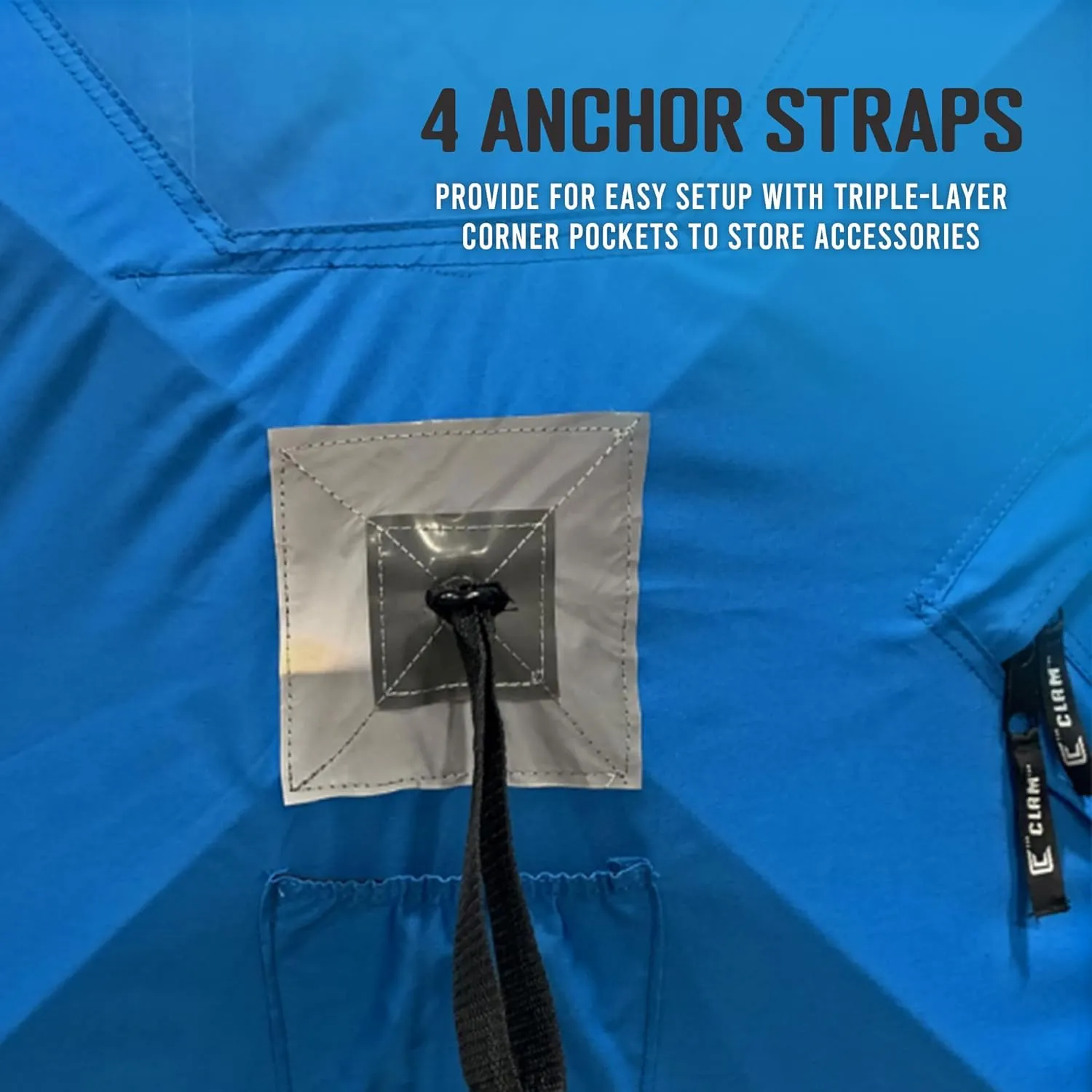 CLAM Lightweight Portable Pop Up Ice Fishing Angler Thermal Hub Shelter Tent with Anchors, Tie Ropes, and Carrying Bag