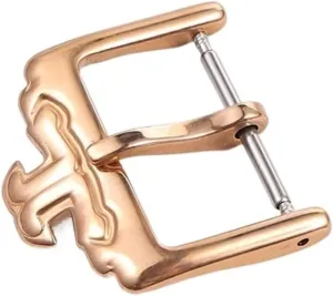 Classic 18mm Silver Gold Rosegold Pin Stainless Steel Deployment Clasp Folding Buckle for Jaeger-lecoultre Watchband (Color : Rose Gold, Size : 18mm)