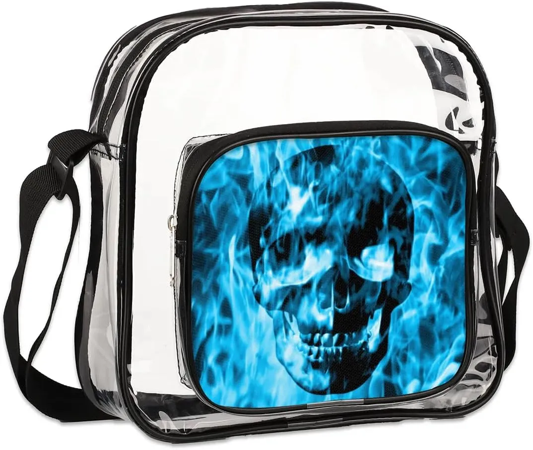 Clear Crossbody Bag Stadium Approved for Women and Men Transparent Messenger Shoulder Bag Clear Purse Bag
