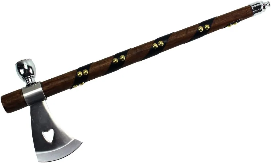 Co L-114 Native American Peace Pipe Tomahawk Axe, 18"