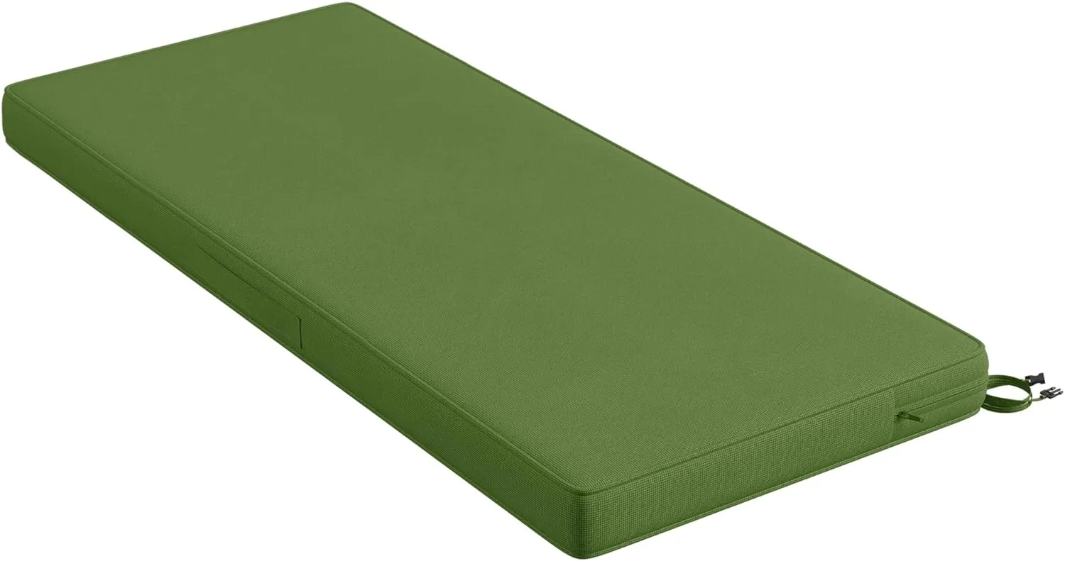 Codi Outdoor Bench Cushion 48 inch, Double Waterproof Patio Furniture Cushions Replacement for Swing, Porch, Couch, 48x18x3'', Green