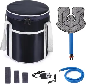 Cold Therapy Machine with Flow Control, Portable Ice Machine for Post-Operative Recovery, Knee Replacement Recovery System for Pain Relief w/Compression Pad for Shoulder, Hip and Ankle