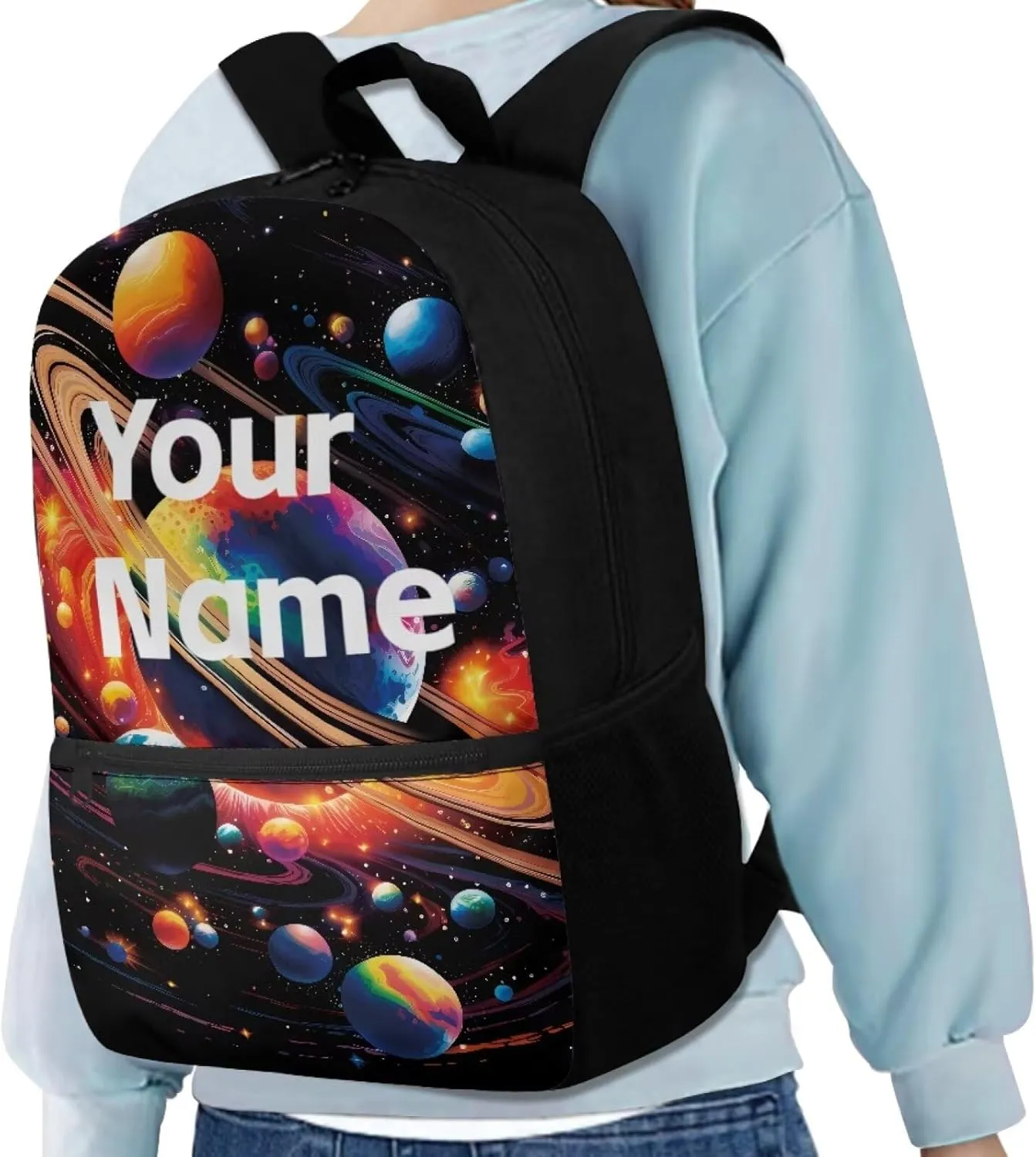 Coldinair Personalized Backpack for Boys Girls Outer Space Planet Custom Schoo Bag Child Kids Bookbag Kindergarten Preschool Elementary School Bag Student Back Pack Travel Bag Laptop Bag
