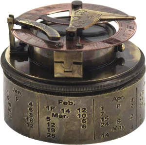 collectiblesBuy Antique Brass Sundial Box Compass Antique Magnetic Marine, 3 inches, Antique Brass Finish